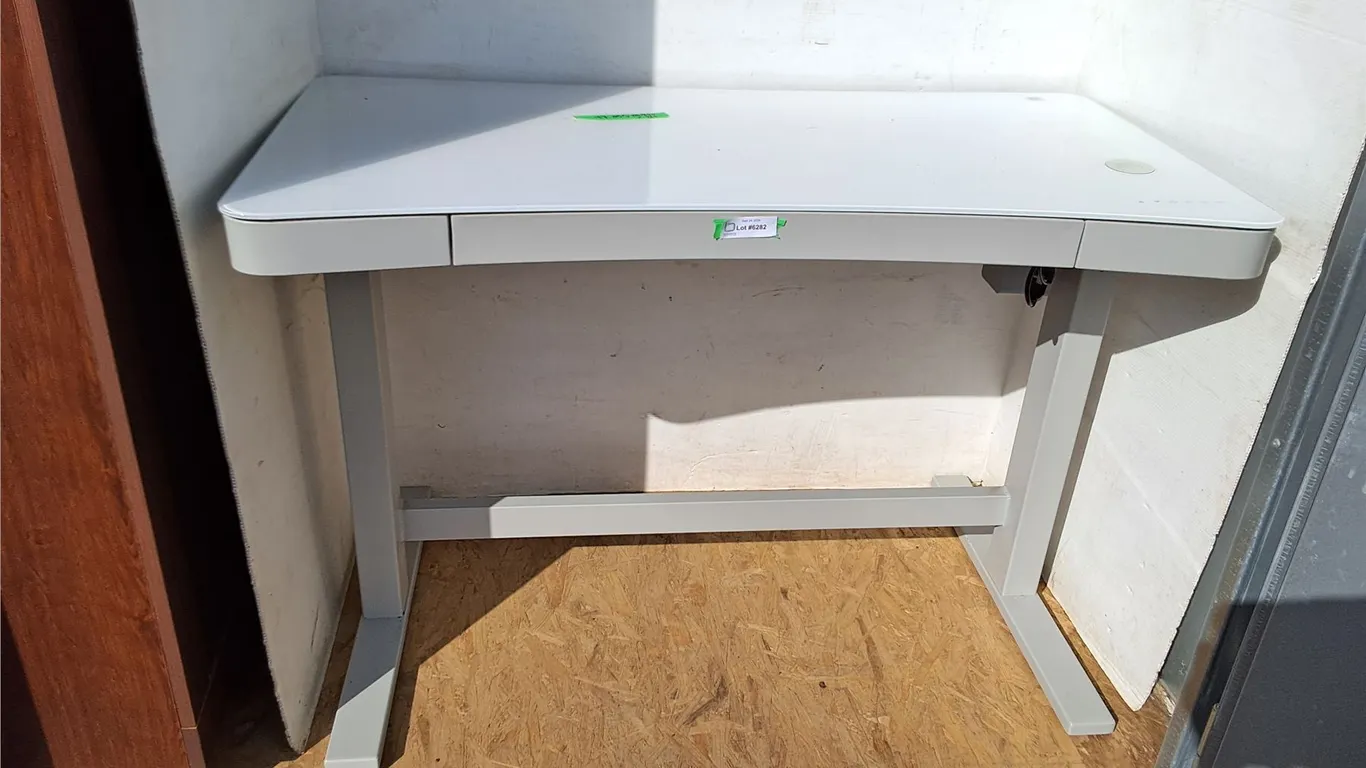 ***Electric Height Adjustable Desk with Glass Top- Can't Ship