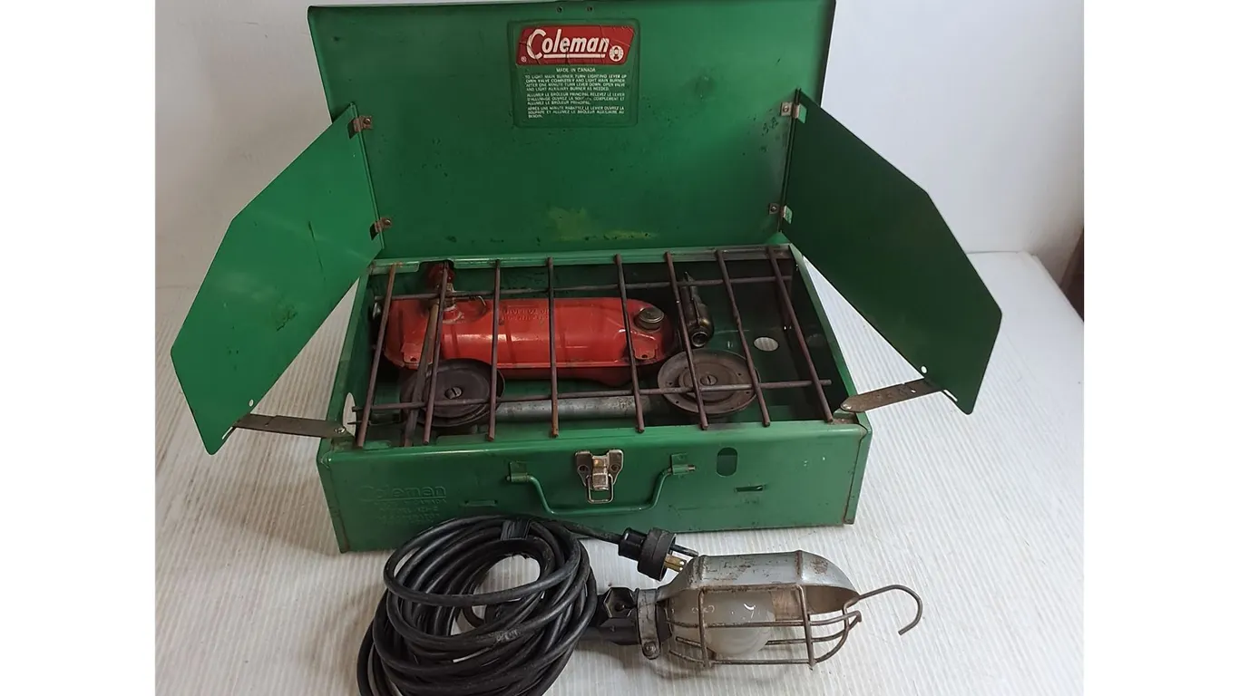 Vintage Coleman 421-C Camp Stove, Trouble Light - Working - Cannot Ship