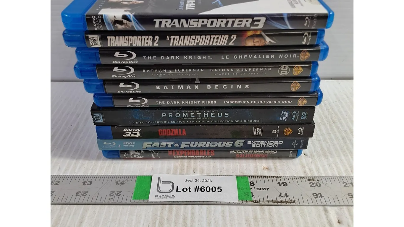(10) BluRay Movies- Transporter 2&3,Batman Begins,Godzilla,Fast and Furious and more