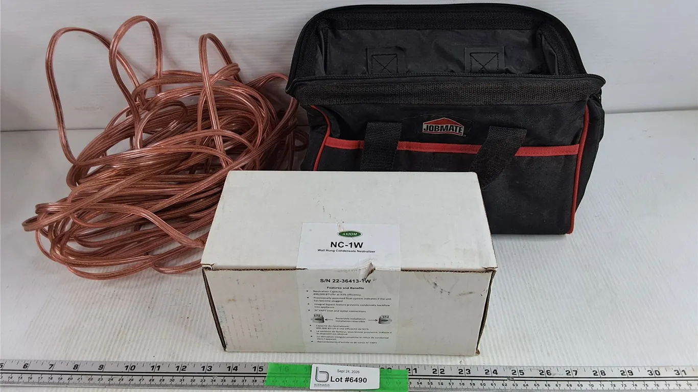 Speaker Wires, Wall Hung Condensate Neutralizer, Jobmate Tool Bag