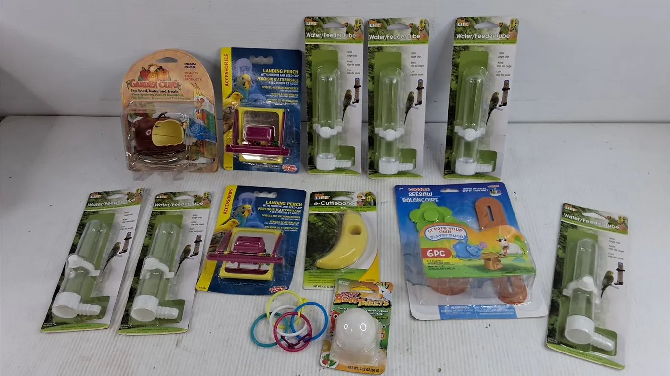 Assorted Bird Feeders, Landing Perch, Seesaw, Misc