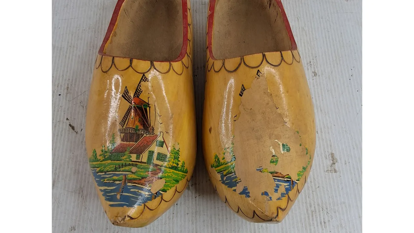 Carved Wood Decorative Shoes