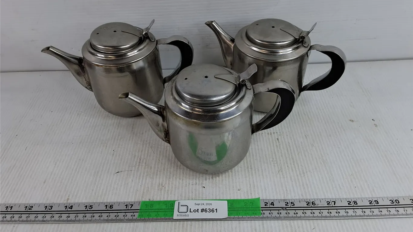 (3) Metal Tea Pots