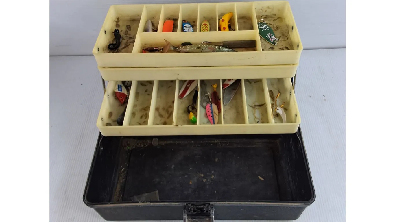 Tackle Box & Assorted Fishing Hooks