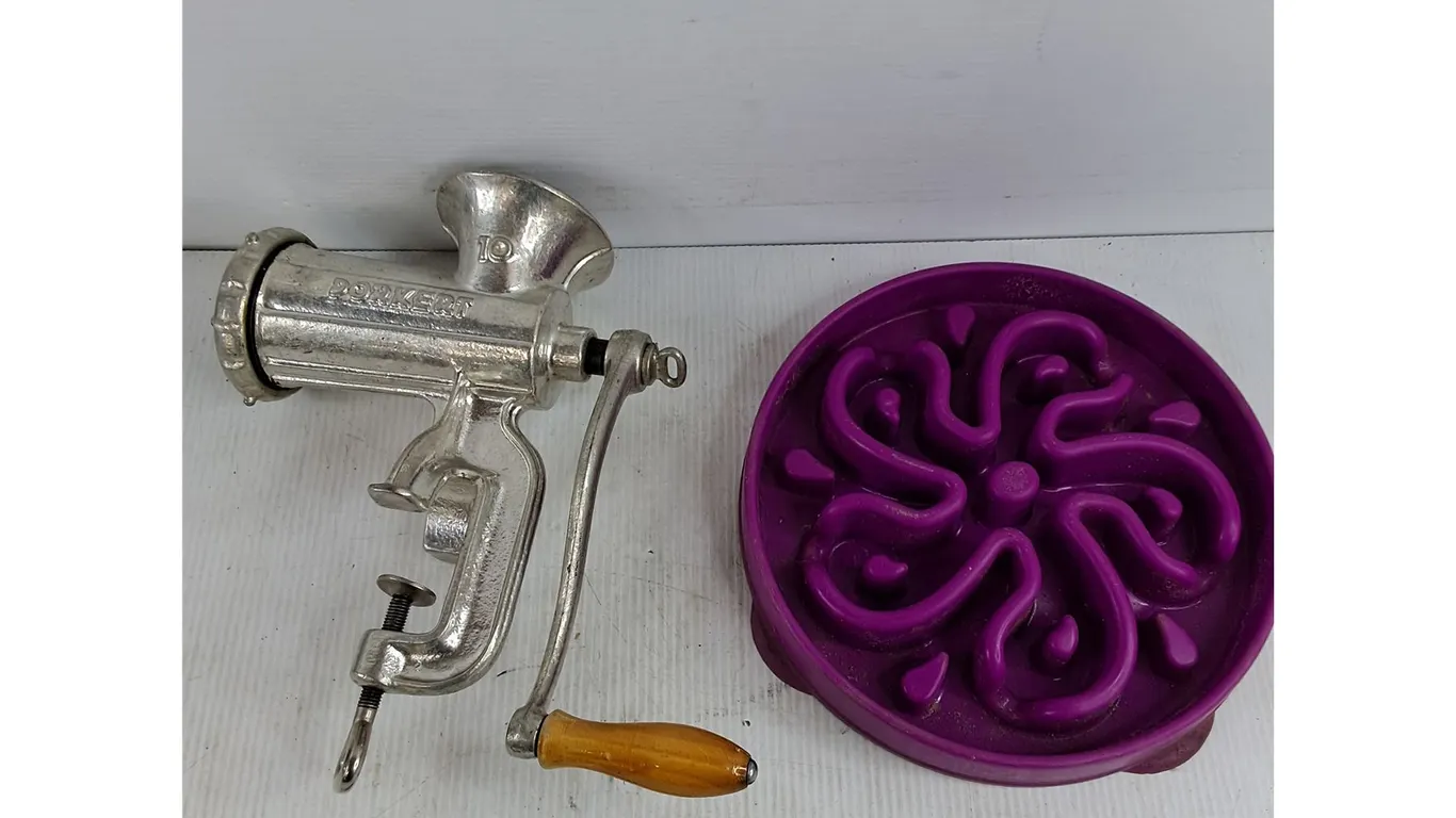 Vintage Porkert Meat Grinder, Water Dish