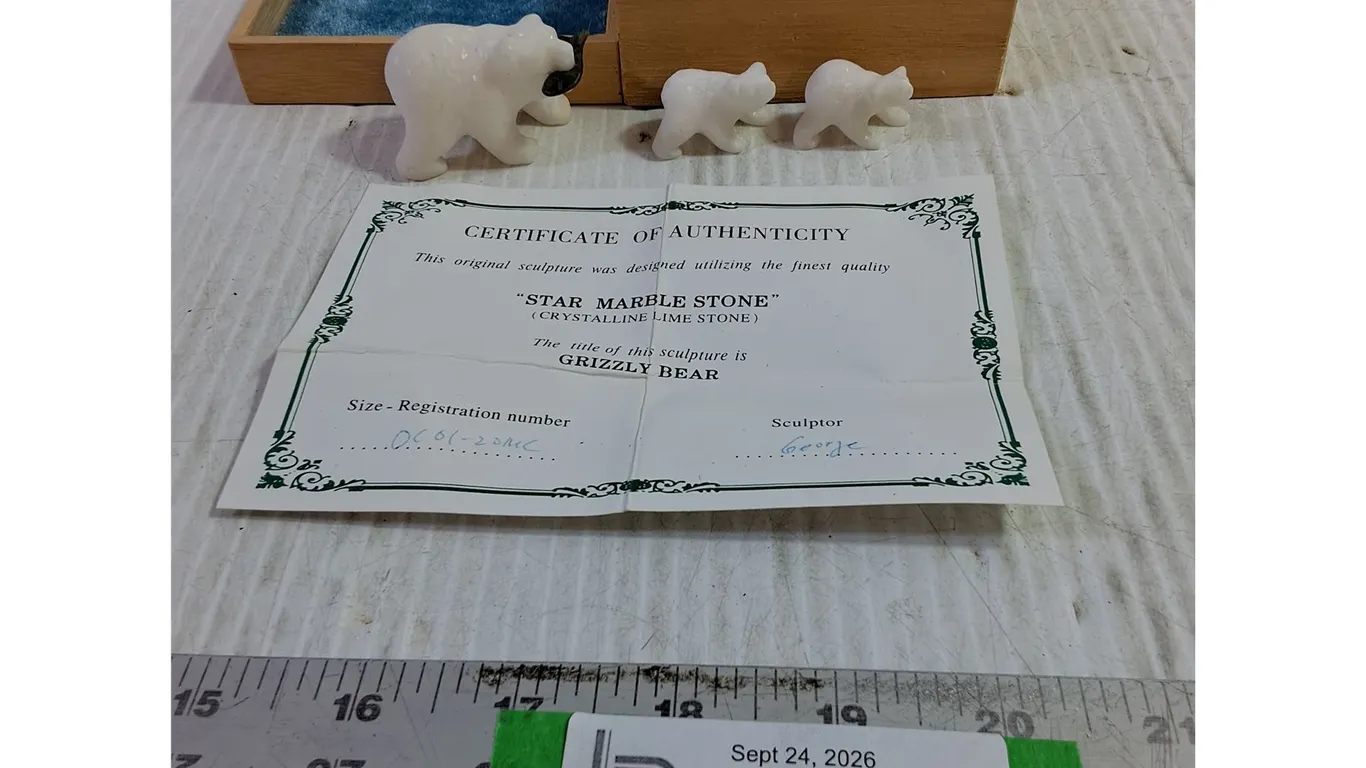 Star Marble Stone Grizzly Bear w/ COA