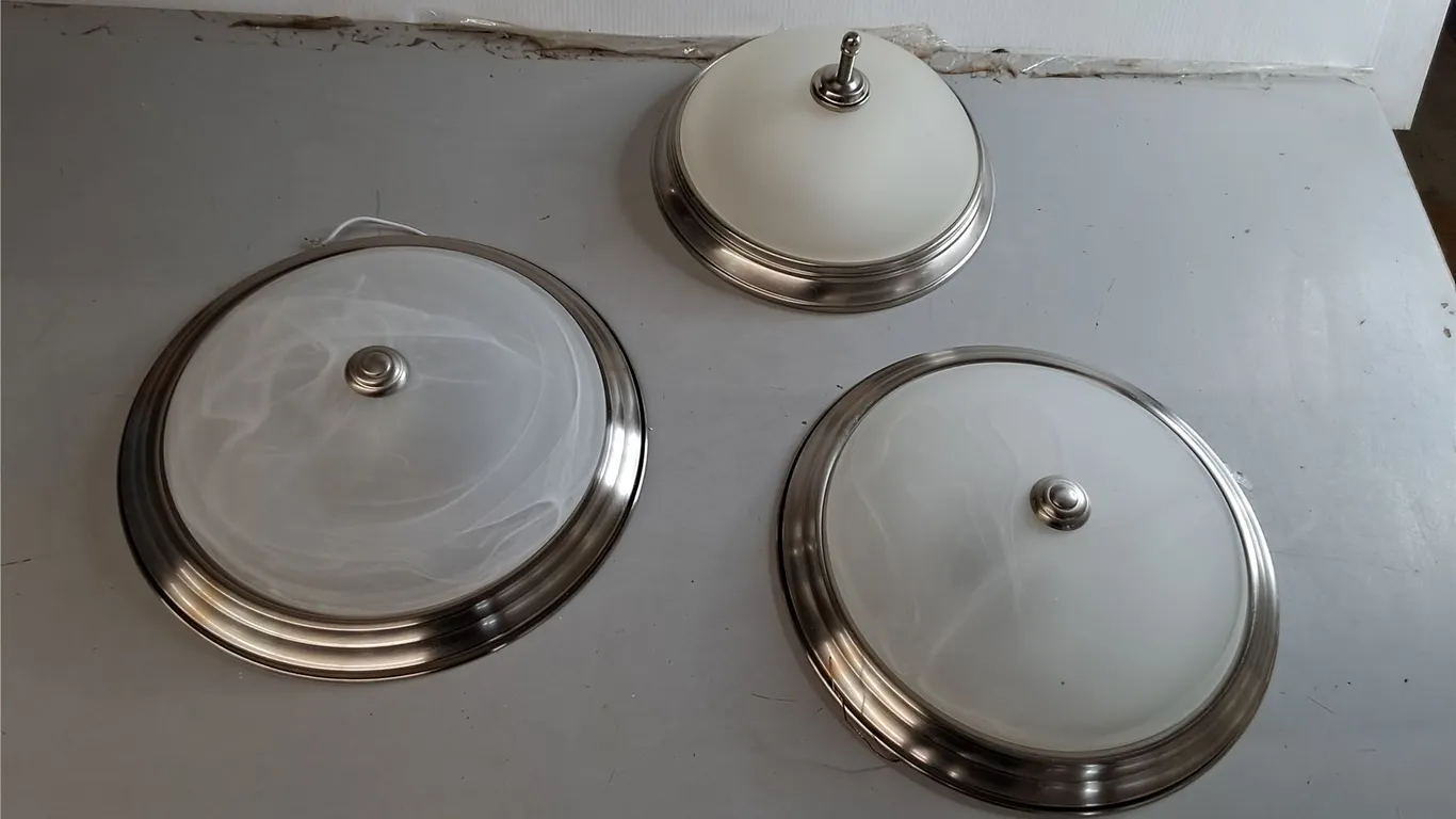 (3) Flush Mount Ceiling Light Fixtures up to 13" Diameter