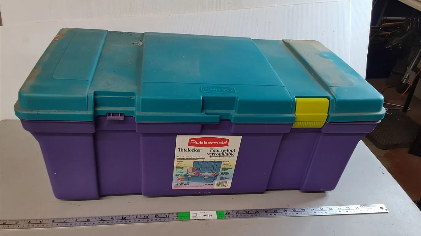 Plastic Tote- As Is, Christmas Lights- Power On & Decor- Can't Ship