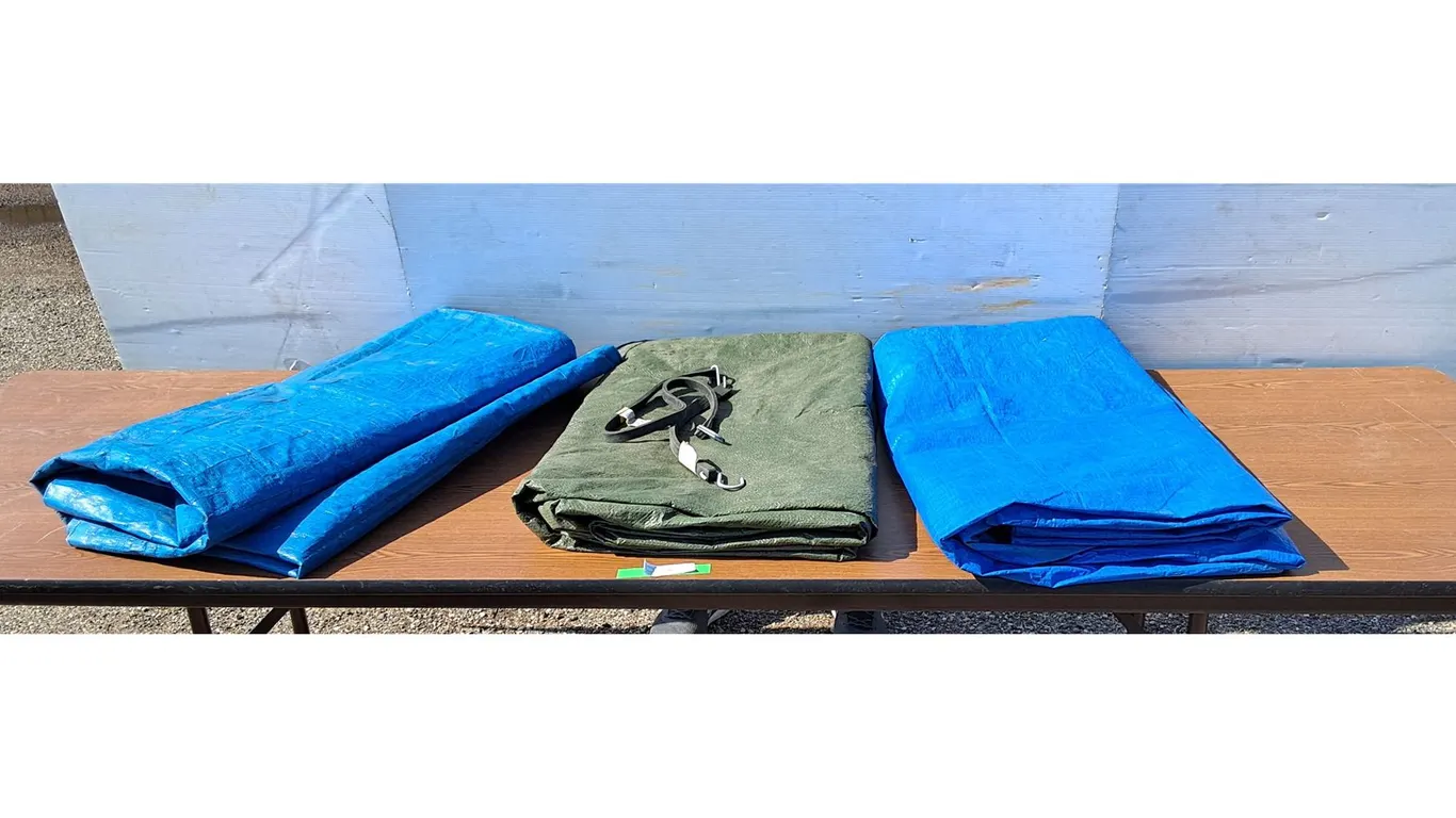 **(3) Tarps 128" x 112", 88" x 110", 88" x 116", Can't Ship