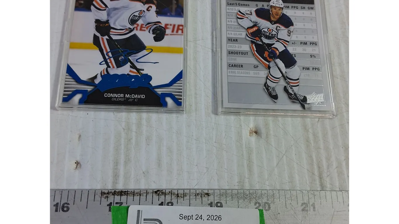 (2) Connor McDavid NHL Upper Deck Cards, Cannot Authenticate