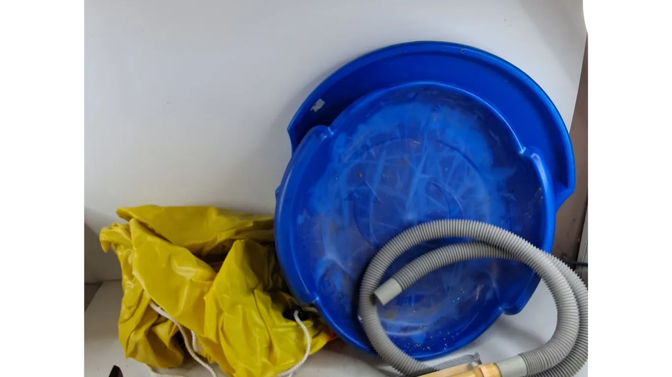 Inflatable Duck, Air Pump, (3) Snow Slides, Misc