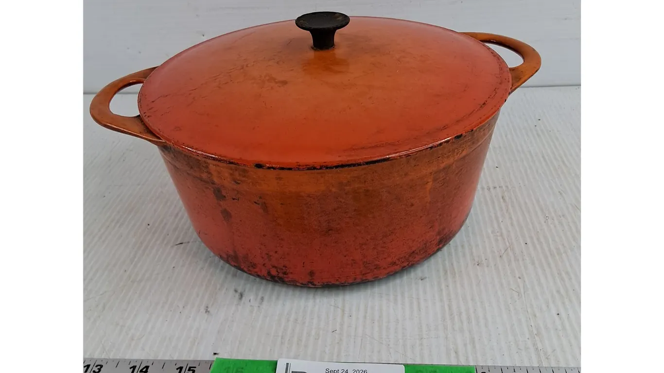 Enamel Pot w/Lid - Made in France