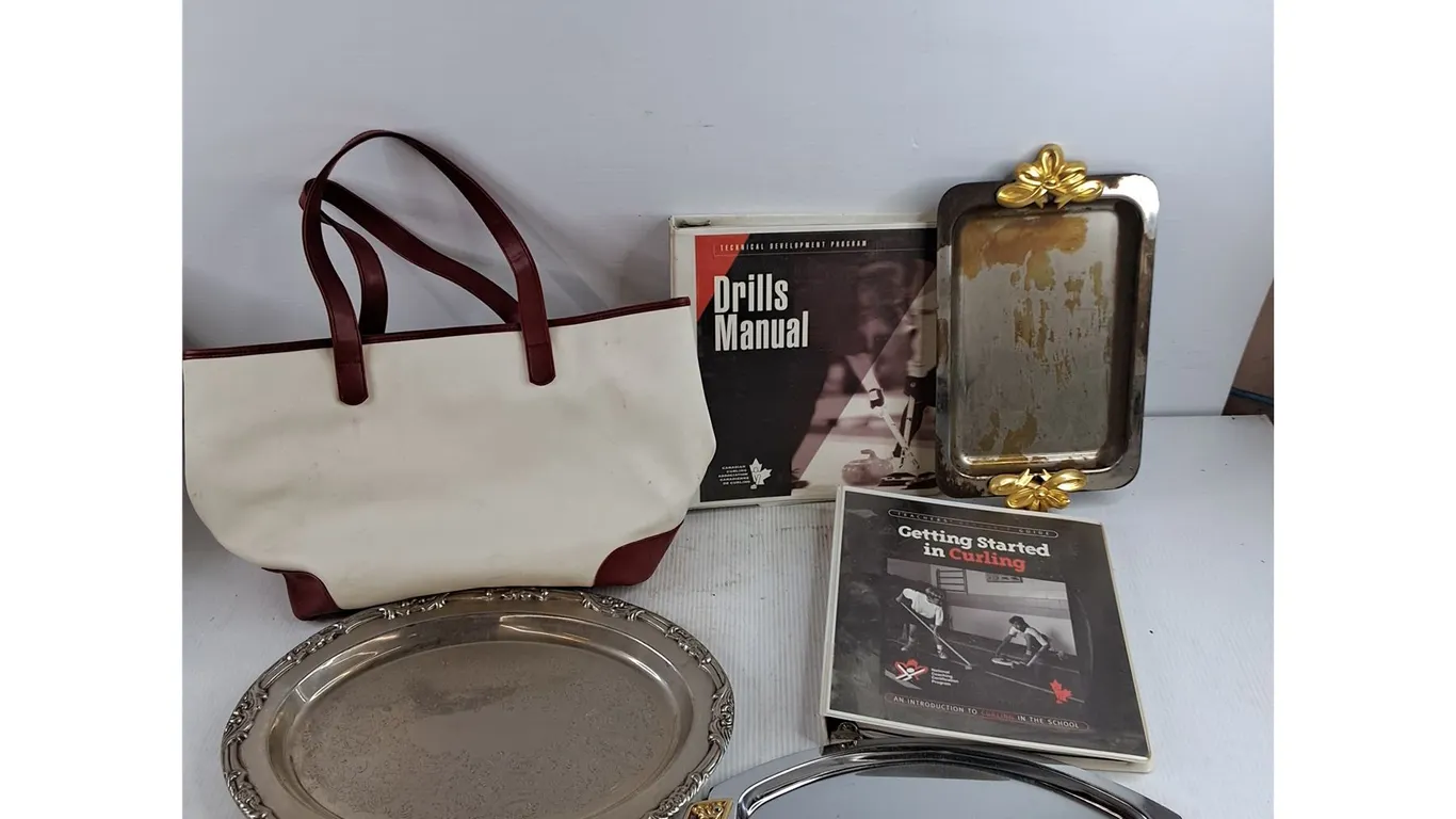 Woman's Purse, Serving Trays, Curling Manuals