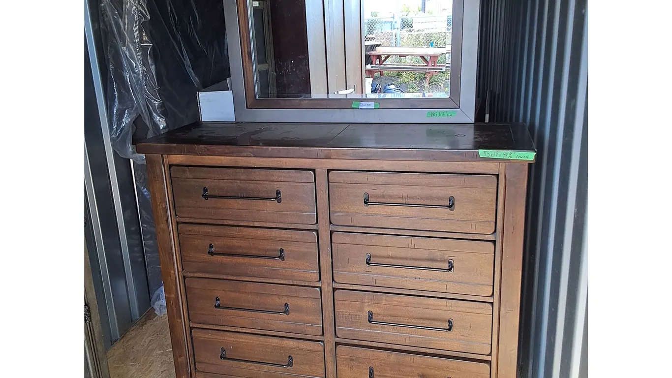 ***Wooden Dresser with Mirror- Can't Ship