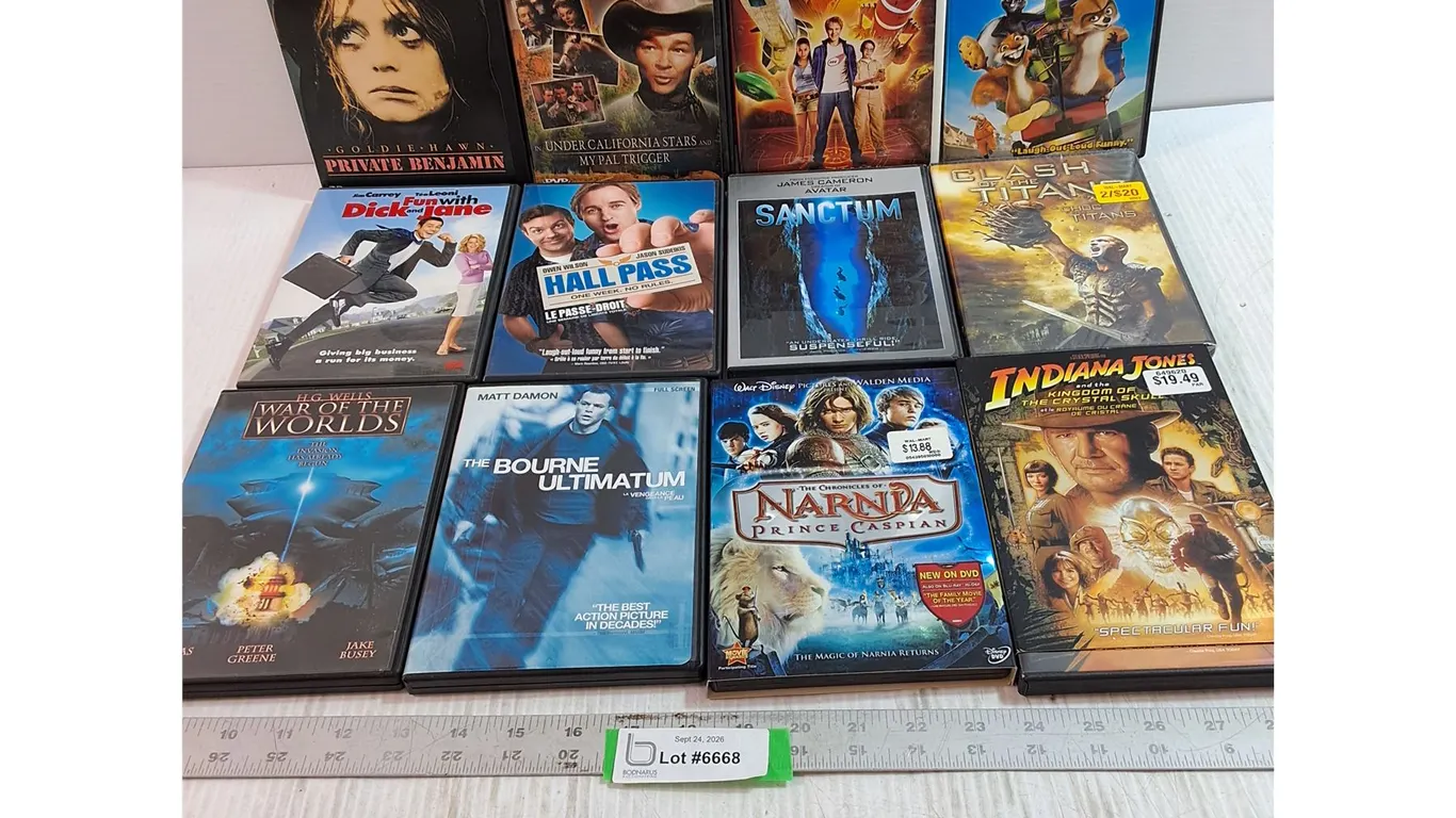 (12) Movie DVDs - Narnia, Indiana Jones, Sanctum
