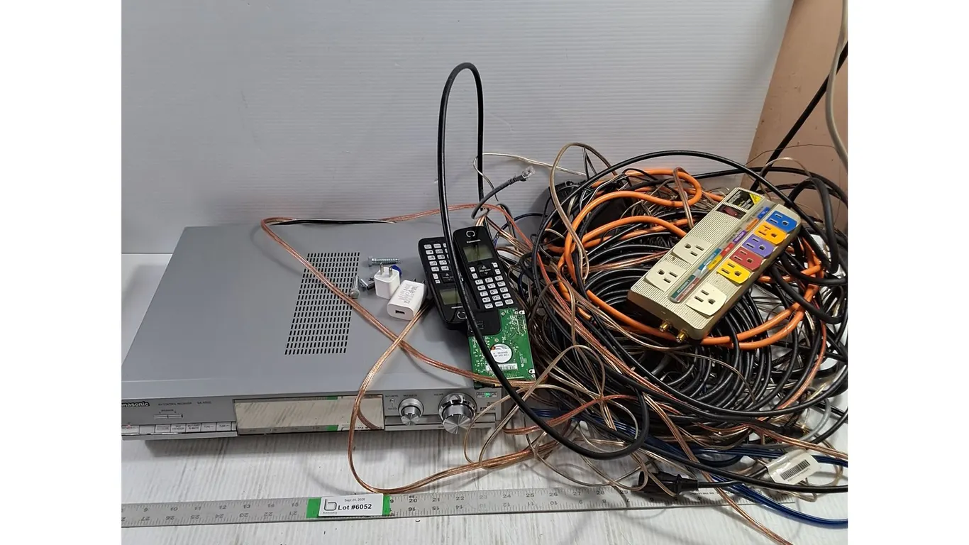 Panasonic Receiver,Power Center,Assorted Wiring,Cords,Cables,Misc.