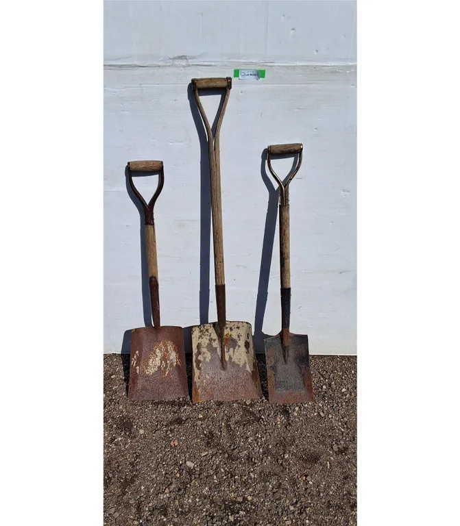 **(4) Wood & Metal Shovels up to 48"- Can't Ship