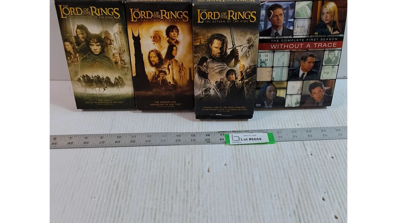 Lord Of The Rings Trilogy VHS Tapes & Without A Trace Season 1 DVD (Missing 1)