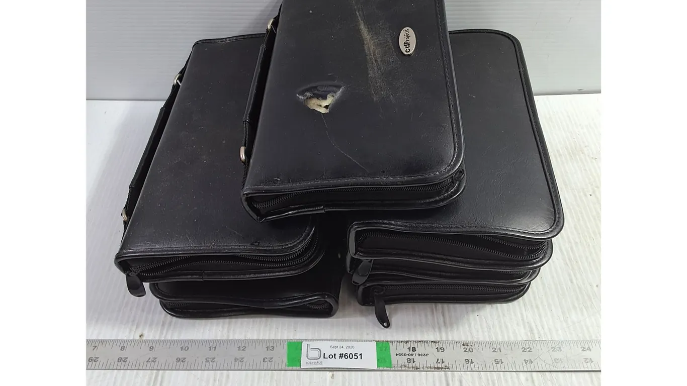 (7) CD/DVD Black Zippered Storage Binders with Homemade Recorded Movies