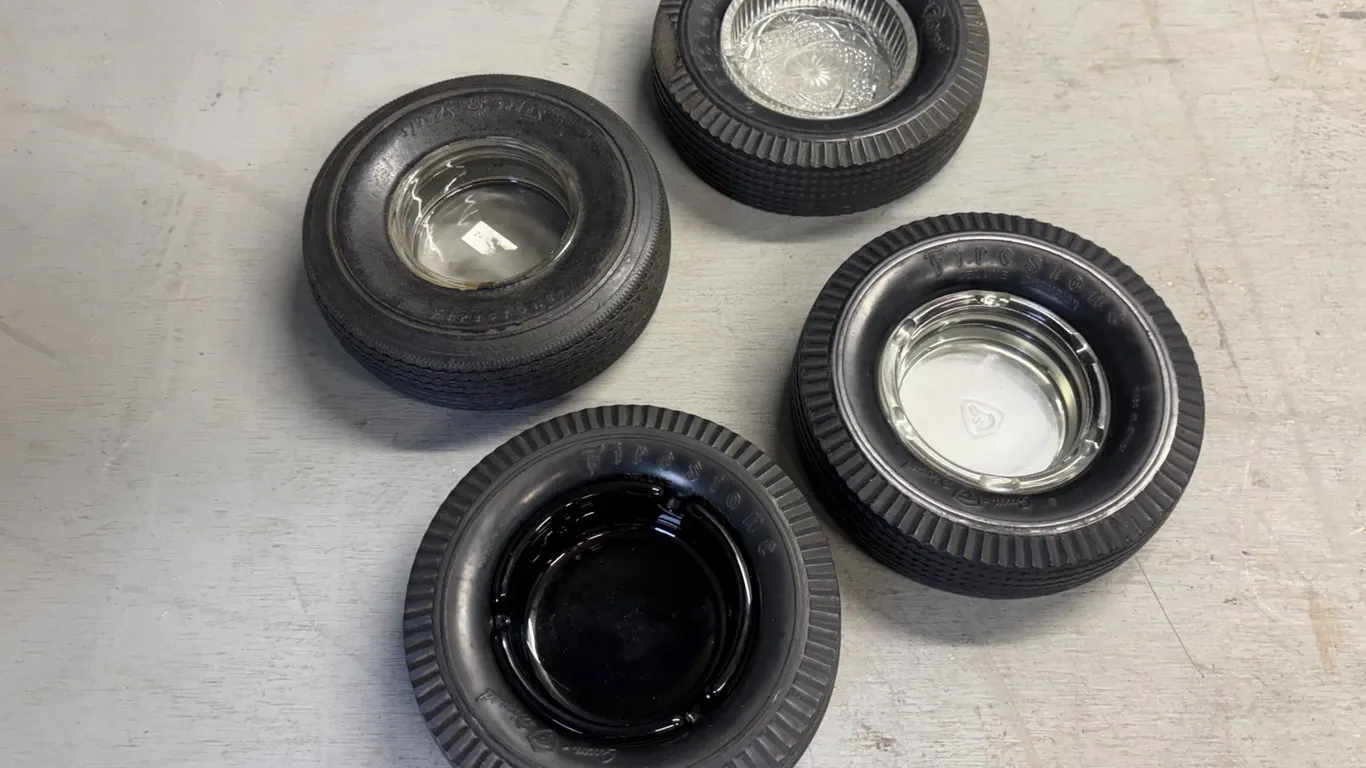 (4) Firestone Tire Ashtrays