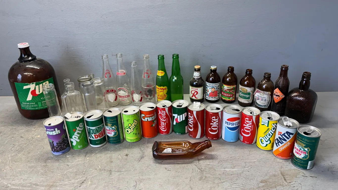 Qty of Vintage Bottles and Cans