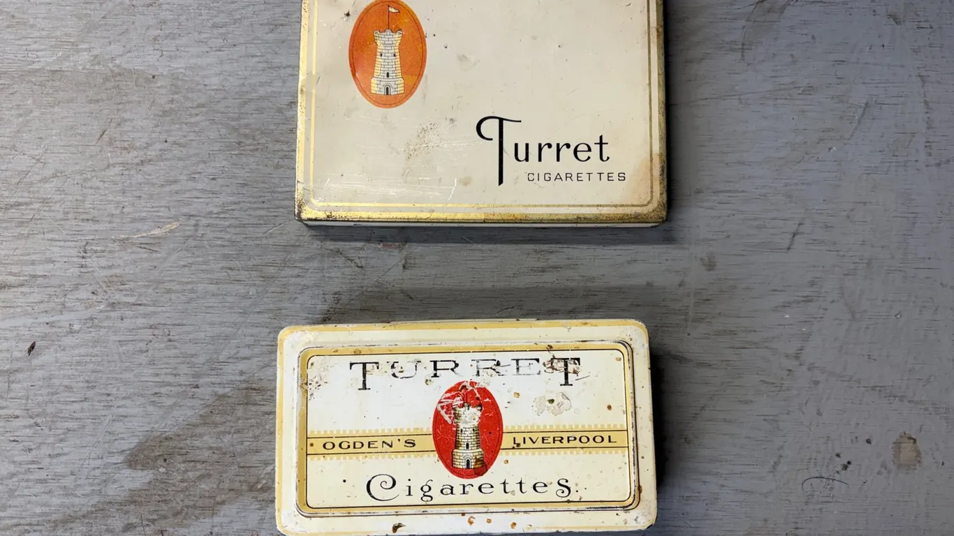 (2) Vintage Turret Cigarette Tins