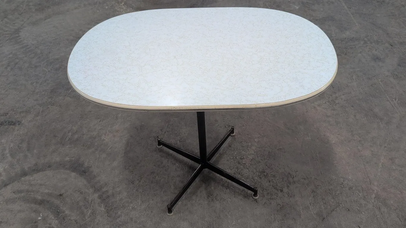 Vintage Oval Laminate-top Pedestal Table
