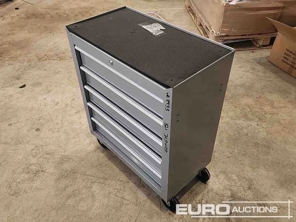 Unused Genius 5 Drawer Tool Trolley & Tools