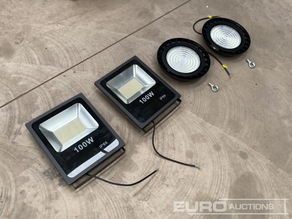 Unused 100w LED Floodlight (2 of) & 150w LED Bay Light (2 of)