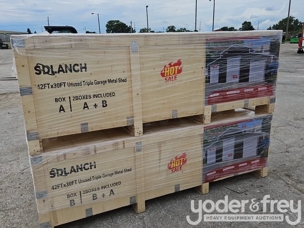 Unused SDLANCH 42' X 30' Unused Triple Metal Shed