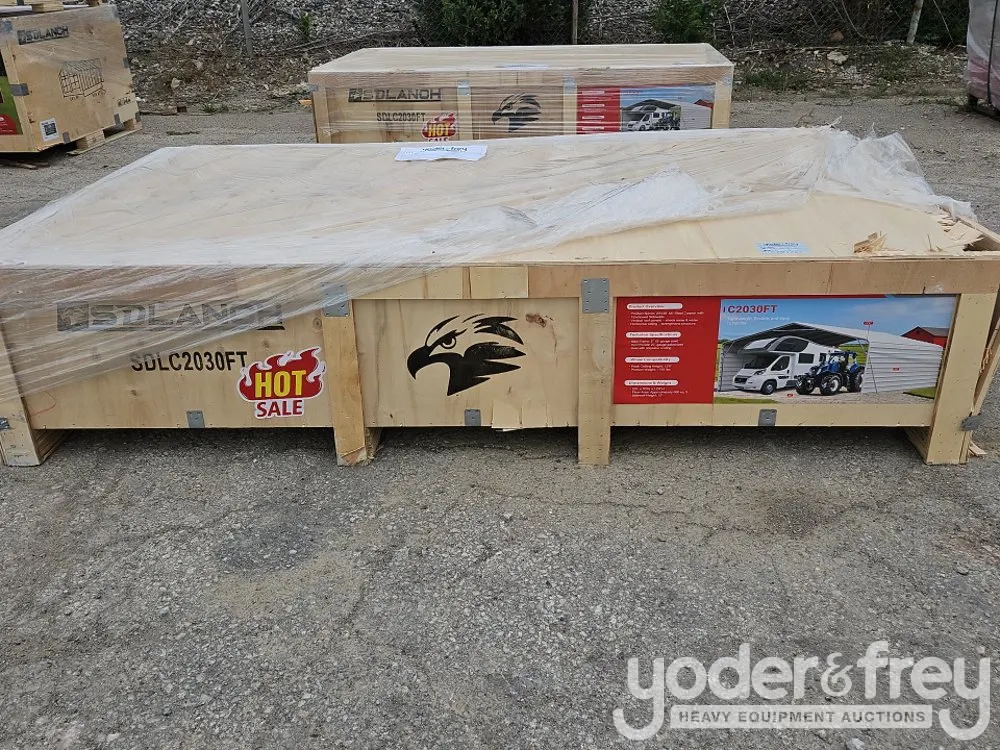 Unused SDLANCH 20' X 30' All-Steel Carport w/ Enclosed Side Walls