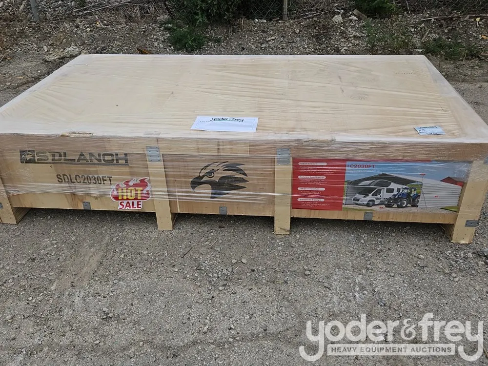 Unused SDLANCH 20' X 30' All-Steel Carport w/ Enclosed Side Walls