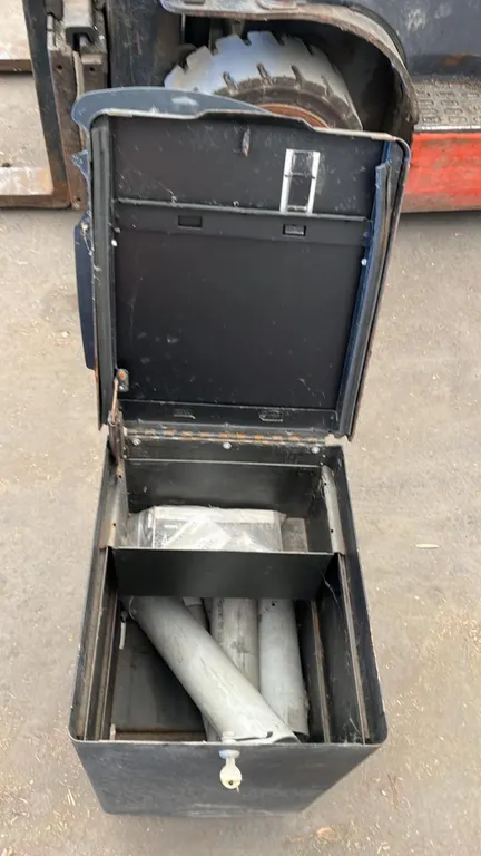 OFFSITE - 1 lockable console for a cargo van. 14”x15 3/4”x21 3/4” tall.
