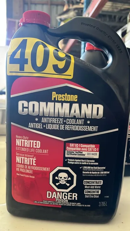 OFFSITE - Preston Command Engine coolant, approximately 1 1/2 jugs .