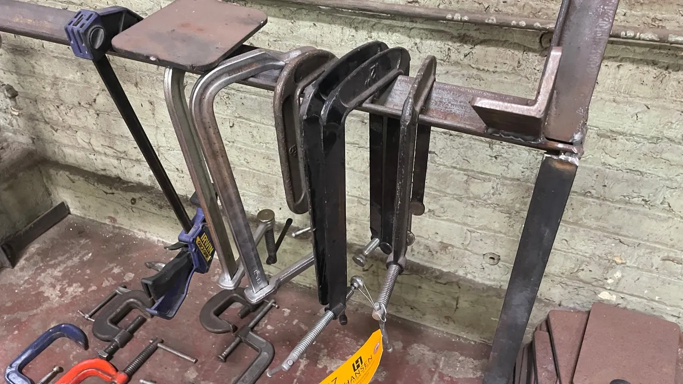 Various Size C Clamps and (1) Bar Clamp