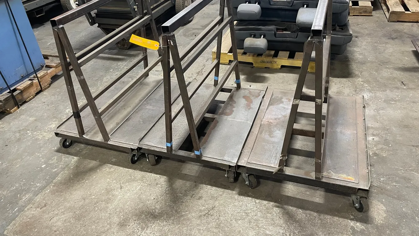 (3) Rolling Welded Steel Racks