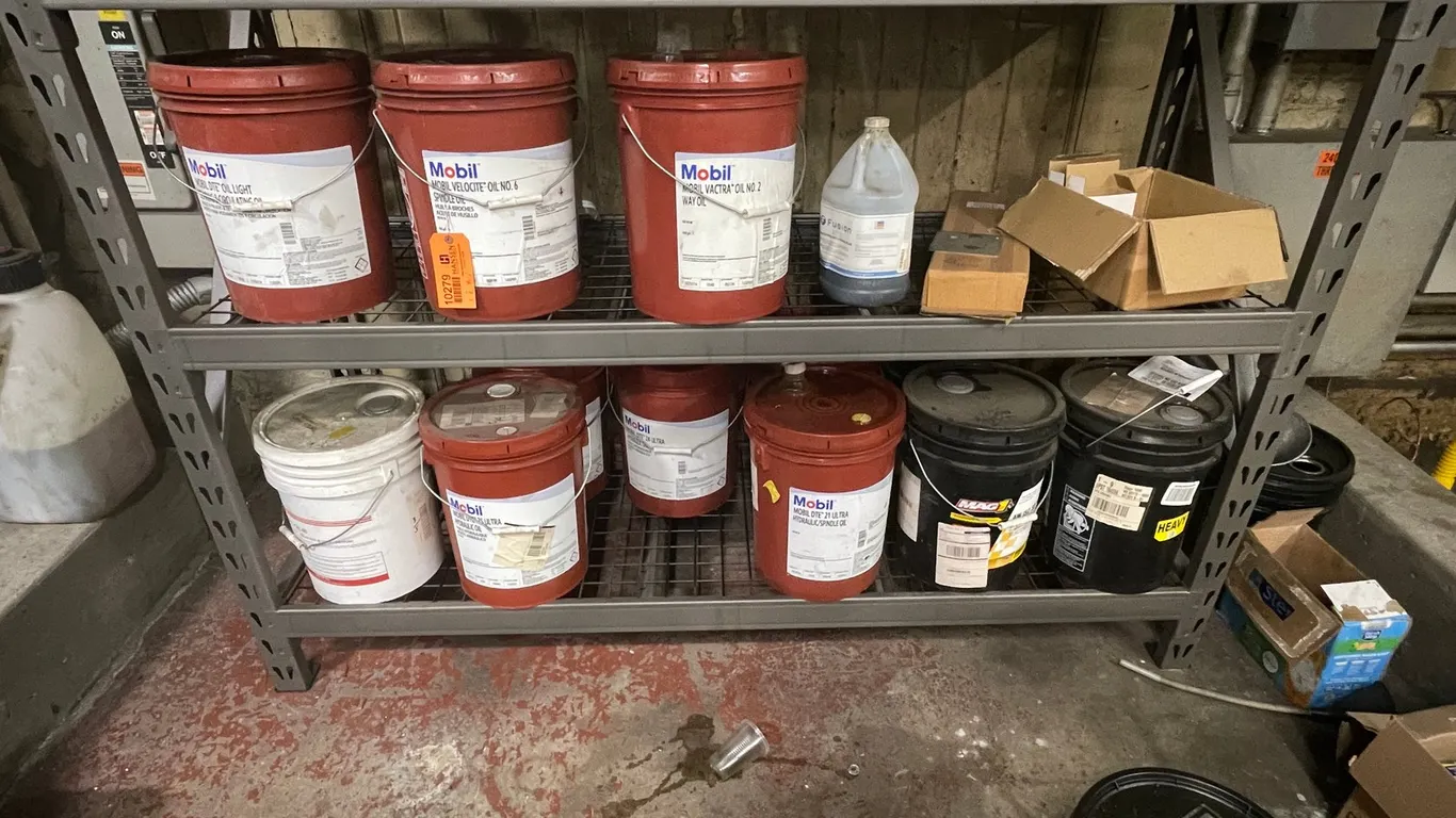 Various 5- Gallon Buckets of Mobil Oil