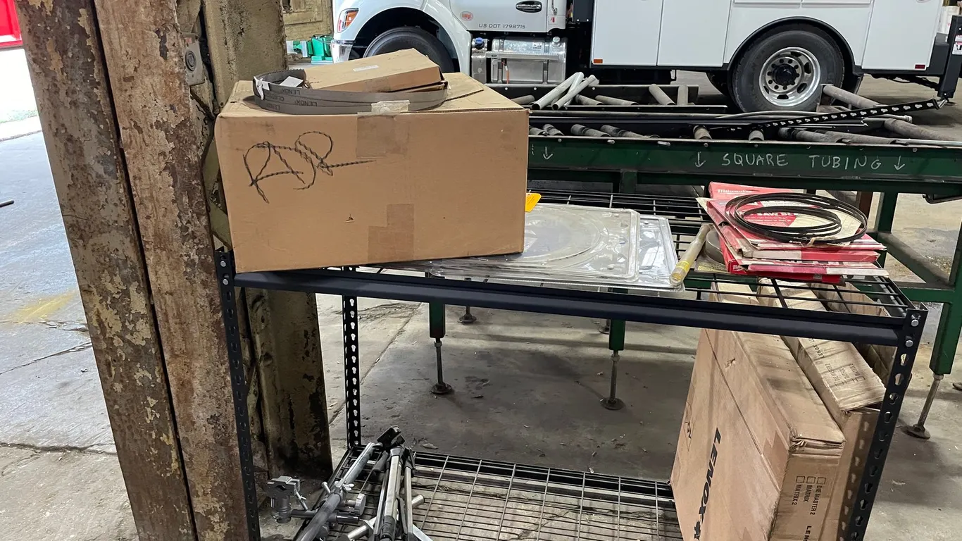 Metal Shop Shelf and Band Saw Blades