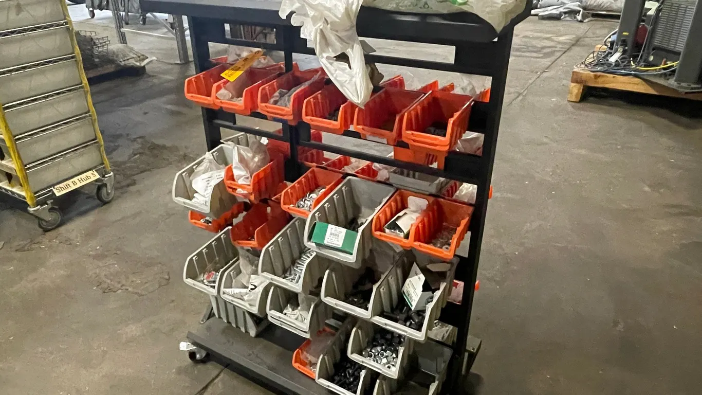 Hardware Organizer Cart With Hardware