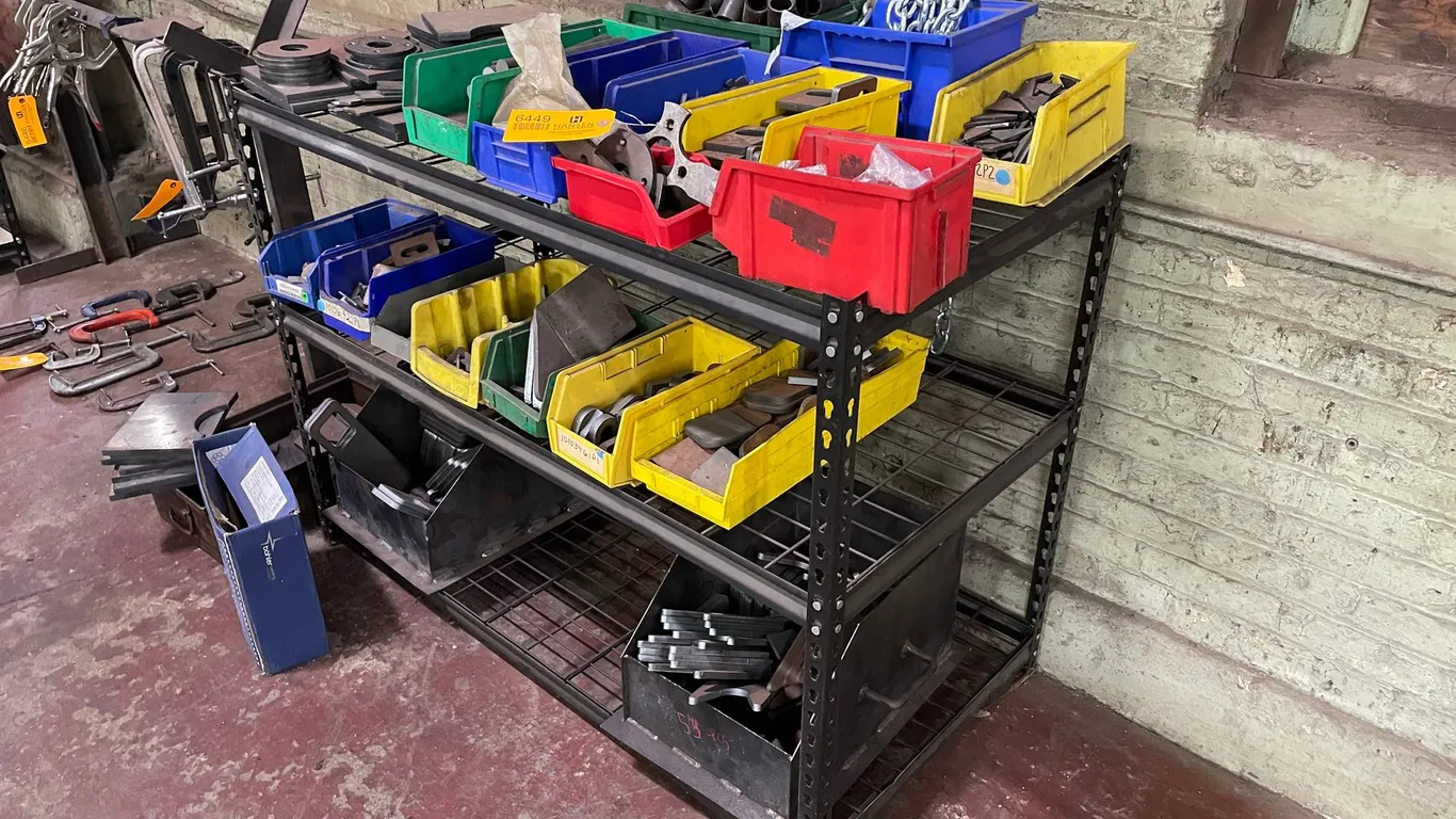 Metal Shelf with Various Steel Pieces