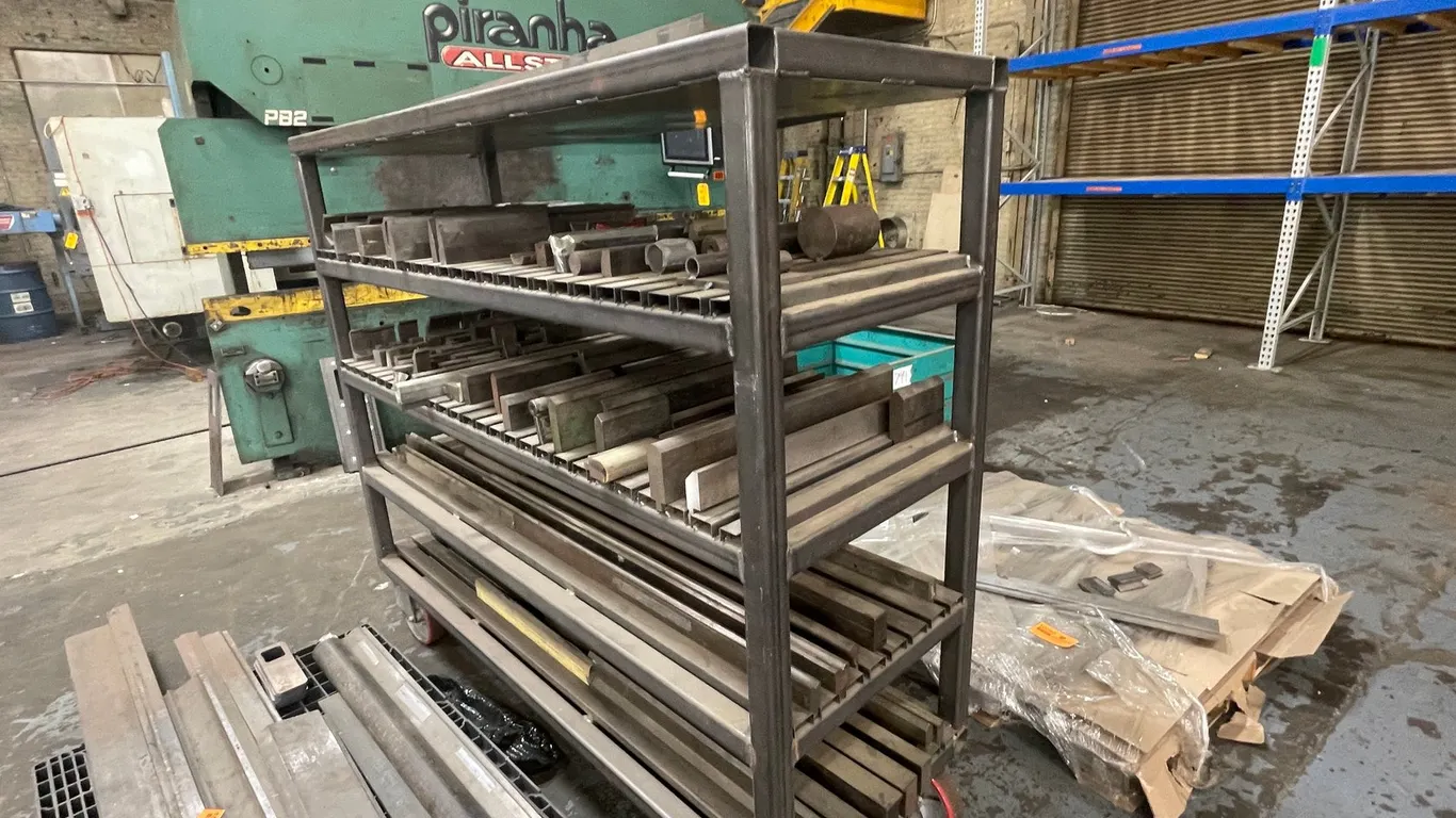 Shop Made Rolling Die Storage Shelf with Dies