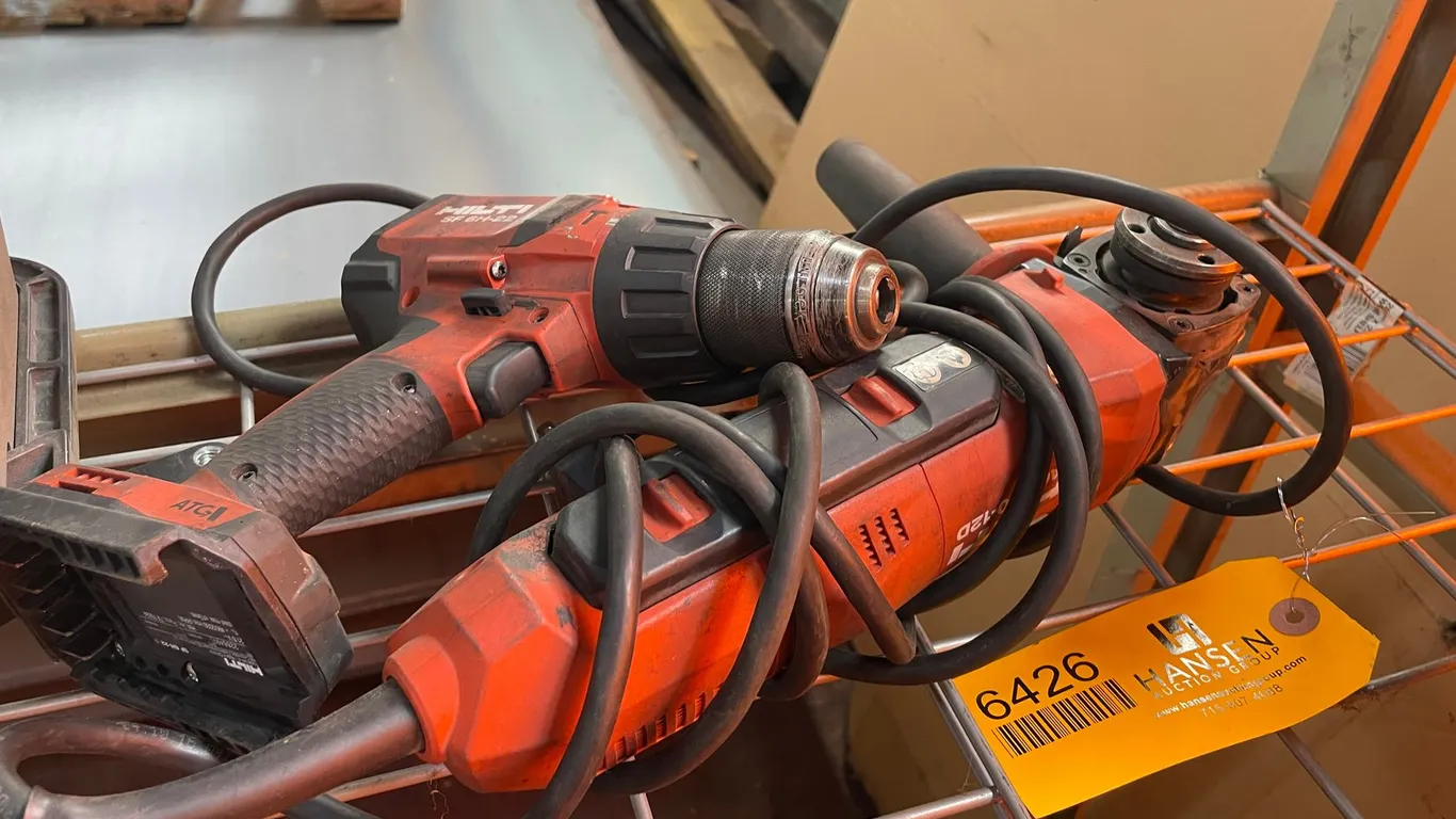 Hilti SF 6H-a22 Cordless Drill and Hilti AG 500-12V Corded Angle Grinder