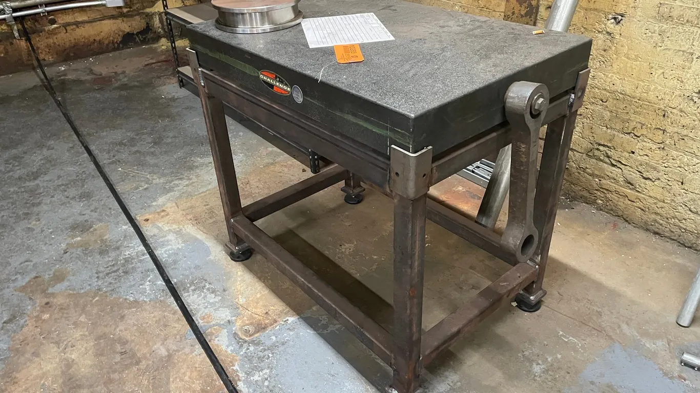 Challenge Heavy-Duty Precision Granite Surface Plate on Cart