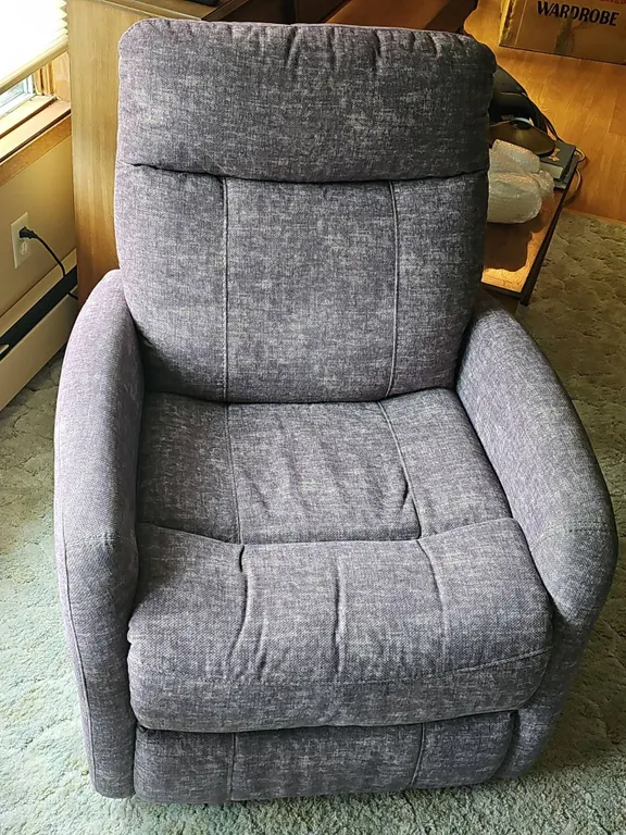 Grey Fabric Upholstered Recliner Armchair