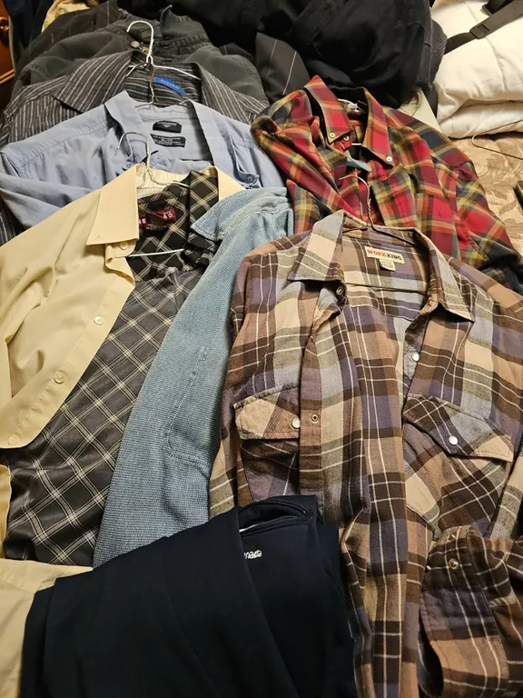 Men's Shirt Lot Including Dockers, Work King, Nevada, Outback Collection