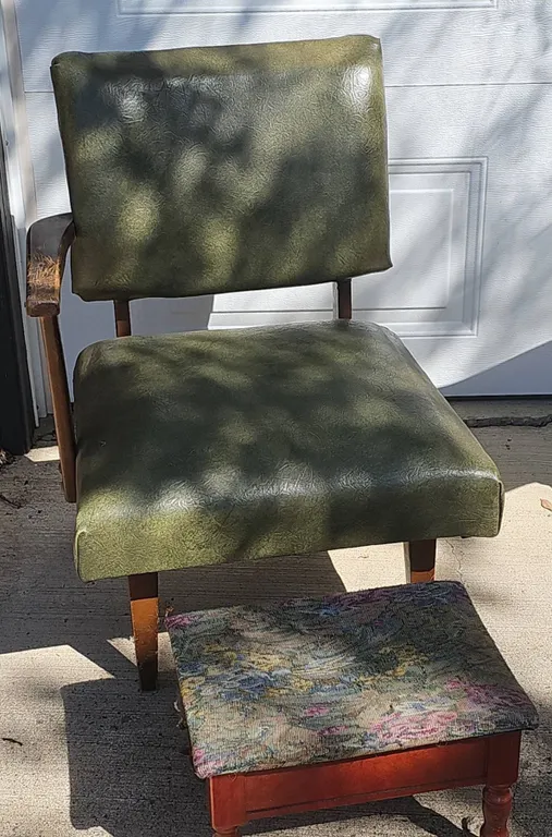 MCM Accent Chair with Foot Stool