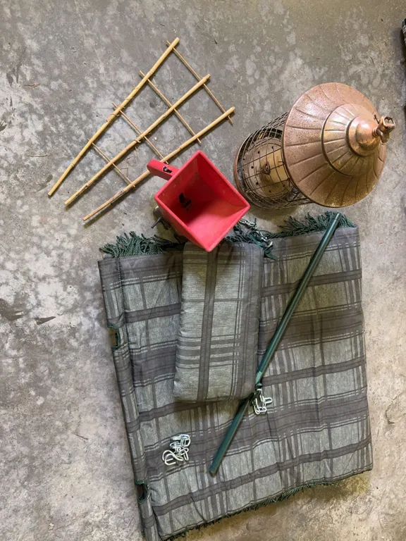 Outdoor Garden Tool and Decor Lot with Hammock