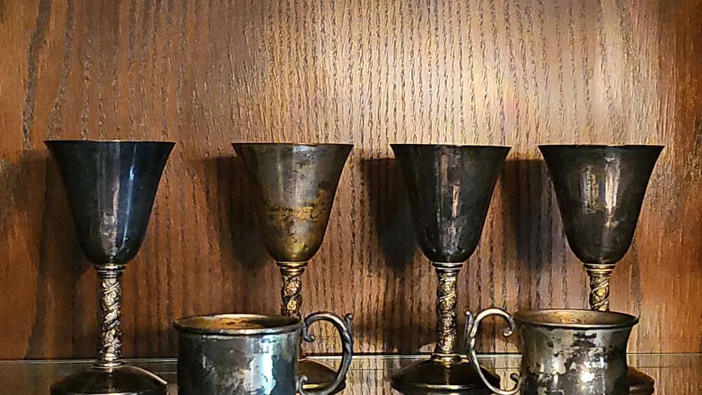 Four Silver-Plated Goblets and Two Silver-Plated Cups