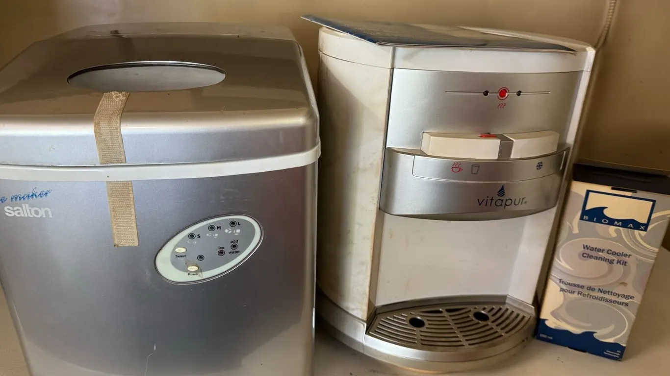 Salton Ice Maker, Vitapur Water Dispenser, and Biomax Cleaning Kit