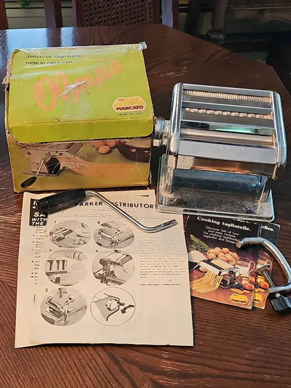 Marcato Olympia Manual Pasta Maker with Box and Attachments